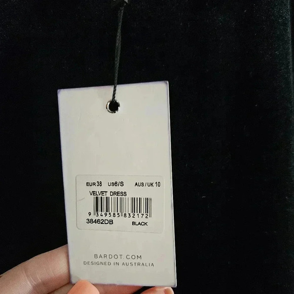 NWT Bardot Revolve Black Velvet Dress 6/S - Picture 6 of 8